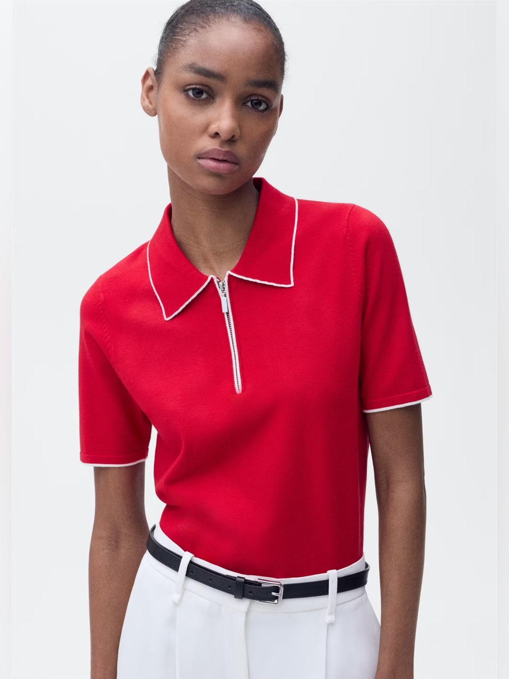 Mango Red Polo neck sweater NWT